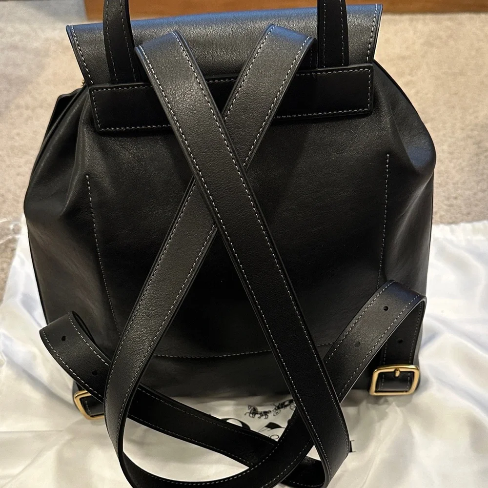 Coach Crosby 28 Black Leather Backpack